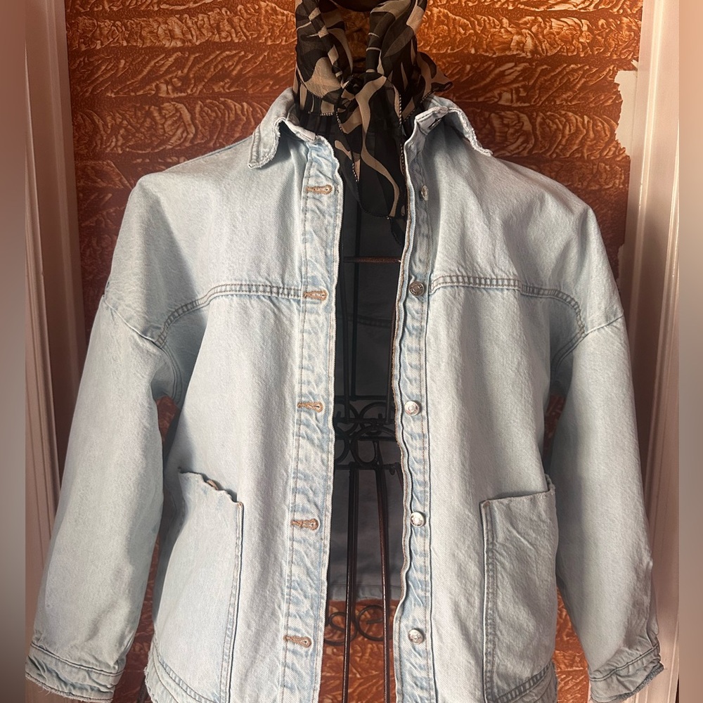 Zara light blue denim jacket